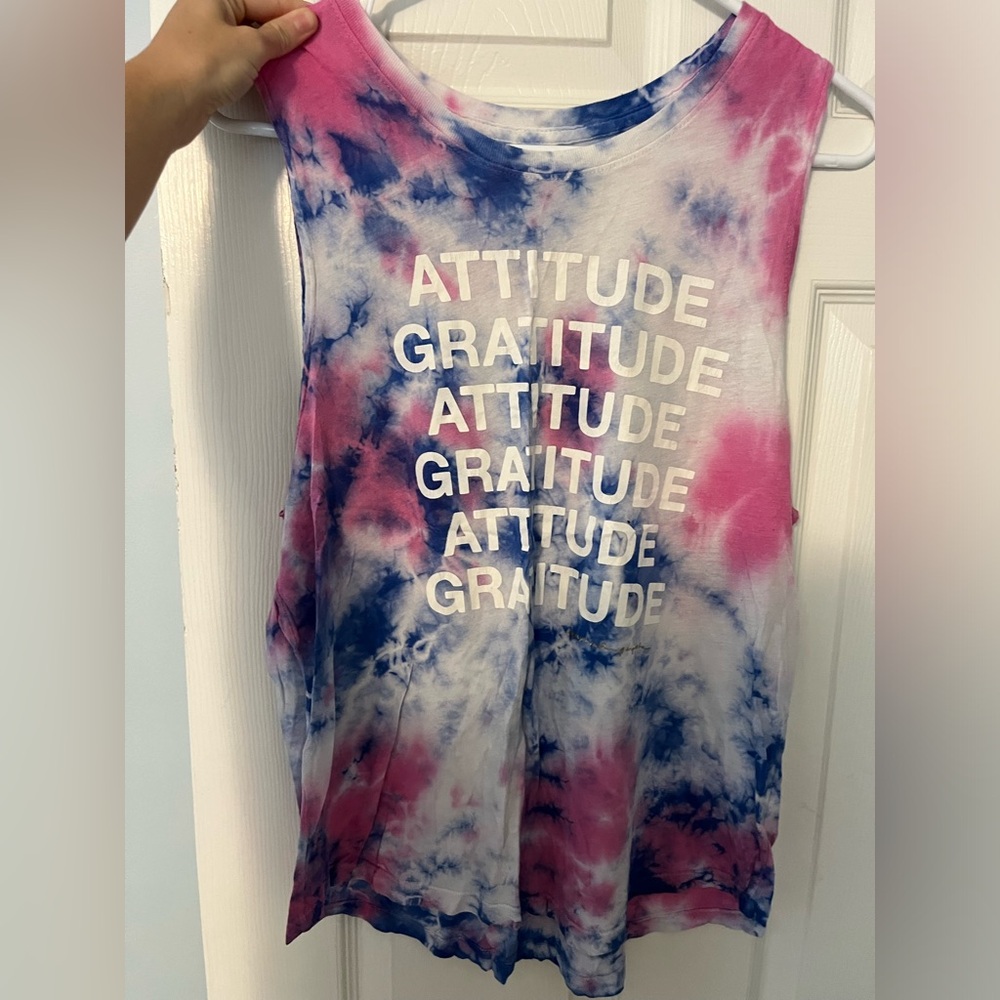 Tie Dye Spiritual Gangster Attitude of Gratitude Yoga Tank